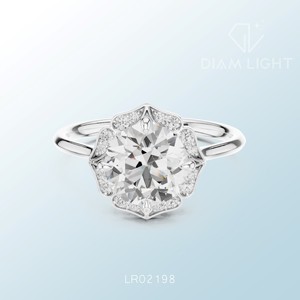 Luxury round cluster ring designed in white gold perfect for engagement wedding events or elegant daily wear use - Product Image 3