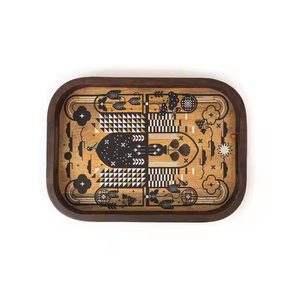 Modern Wooden <b>Enamel</b> Rectangle <b>Tray</b>-Multi-piece Set for Home Use - Product Image 3