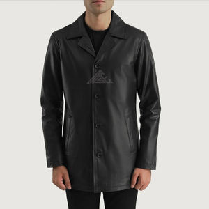 เสื้อแจ็กเก็ตหนังสำหรับผู้ชายทันสมัยสำหรับนักขี่มอเตอร์ไซค์มีซิปสำหรับงานหนักสำหรับขายปลีกและป้ายยี่ห้อส่วนตัว - Product Image 1