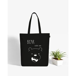Bolsa Tote Bear with Me, Color Sólido, Lona de Algodón, Cierre de Cremallera, Logotipo Personalizable y Decoración de Cadena - Product Image 1