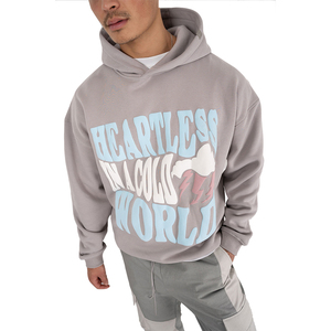Oem Hoodie Manufacturers Custom High Quality Basics Heavyweight Full Zip up Thermal Puff Print Sudaderas Acid Wash Men Hoodie - Product Image 4