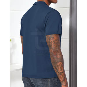 Nuevos polos de algodón con cuello de cremallera alta 2025 para hombres, polos de punto acanalados para hombres, polos transpirables ajustados para hombres - Product Image 5