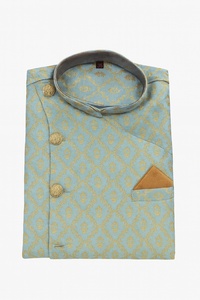 Mezcla de algodón Premium para hombre, Kurta, ligero, multicolor, estampado de bloques, abotonado para fiestas y ocasiones informales festivas - Product Image 3
