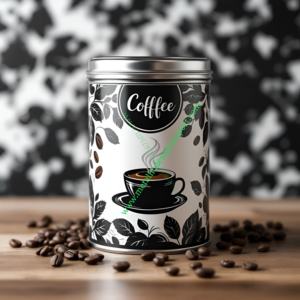 กระป๋องกาแฟลายตารางที่สง่างามโถเก็บโลหะแบบสุญญากาศพร้อมดีไซน์มะนาวและดอกไม้เหมาะสำหรับการตกแต่งห้องครัวที่ทันสมัย - Product Image 4