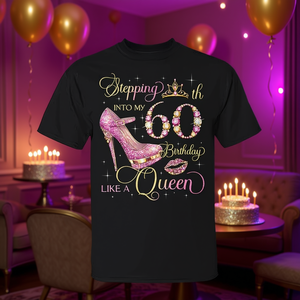 T-shirt da donna per 60 anni: Celebra il 60° compleanno come una regina - T-shirt promozionale - Product Image 3