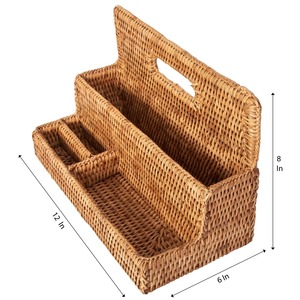 Rattan Standing Stationary Sorter Handmade Storage Basket Wholesale eco-friendly Made in Viet Nam - Product Image 4