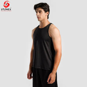 Camiseta sin Mangas de Alta Calidad para Hombre, Informal, Transpirable, de Secado Rápido, Ligera, para Gimnasio, Verano, Poliéster/Algodón, Logotipo Personalizado, Soporte OEM ODM - Product Image 4