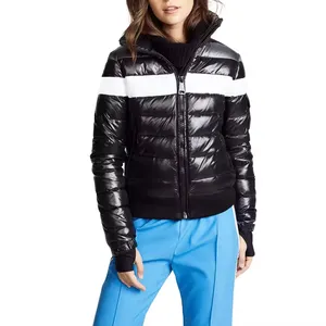 새로운 패션 트렌디 한 사용자 정의 디자인 겨울 따뜻한 다운 여성 여성 사용자 정의 로고 야외 퍼 재킷