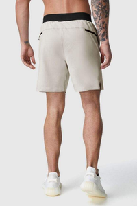 Hot New Design OEM 4 Way Stretch Workout Grey Active Gym Shorts Pantalones cortos para hombres 100% algodón short shot pattern shorts - Product Image 4