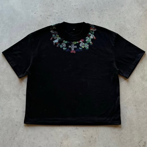 Heavy Weight Boxy Fit Crop Hombres de alta calidad Impreso Verano O-cuello Camisetas 100% Algodón - Product Image 4