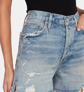 Venta al por mayor precio barato pantalones cortos de las mujeres pantalones cortos de mezclilla de las mujeres de encargo de la vendimia rasgado por encargo de las mujeres de mezclilla - Product Image 6