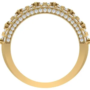 แหวนเพชรคุณภาพสูง VVS Moissanite แหวนเจ้าสาวชุบทอง18K สำหรับงานแต่งงานและงานครบรอบ - Product Image 2