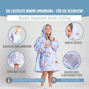 Sudadera con Capucha Infantil con Estampado de Elefantes, Manta de Felpa de Poliéster Talla Única, para Usar en Casa y de Viaje - Product Image 4