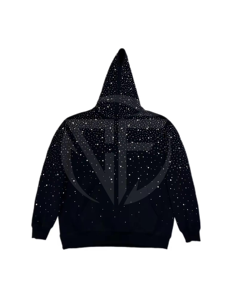 Pull à capuche en coton 100% tendance pour hommes, fermeture éclair, hiver, jeans strass personnalisés, poche de haute qualité, vêtements de rue ODM OEM - Product Image 2