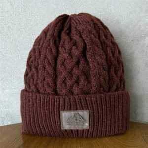 OEM personalizado Hombre, s de alta calidad 100% Unisex aguja gruesa lana montaña bordado sombrero de punto colores negro, gris, azul, rojo vino - Product Image 4