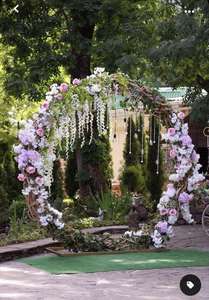 Magnifiques et attrayantes guirlandes de fleurs de souci artificielles avec papillon et lumières pour la décoration de scène lors de mariages indiens - Product Image 5