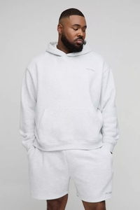 Chándales cortos personalizados de talla grande con capucha para hombre, ropa informal, chándal transpirable y cómodo para hombre - Product Image 3