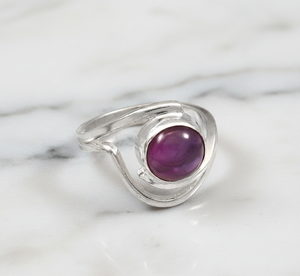 Women's 925 Sterling <b>Silver</b> <b>Boho</b> Eternity Engagement <b>Ring</b> Amethyst Gemstone - Product Image 4
