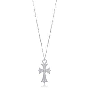 Trendy Plain <b>Cross</b> Design Women's Charm Pendant <b>Necklace</b> 925 Sterling Silver Engagement & Party Jewelry - Product Image 5