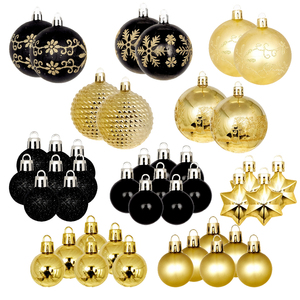 Set di 44 Palline di Natale di Lusso, Ornamenti in Plastica di Alta Qualità da 8 cm con Finitura Simil-Cristallo, Dettagli Artigianali, Confezionati in Scatole - Product Image 6