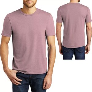 T-shirt en coton mélangé doux de haute qualité, impression de marque célèbre personnalisée, t-shirt gris chiné pour homme, vente en gros - Product Image 3