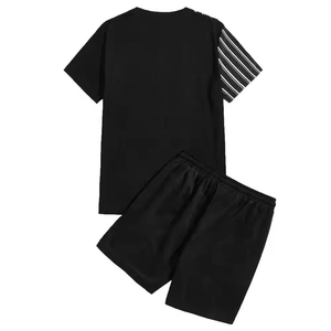 Vente en gros Survêtements d'été décontractés Ensemble court 2 pièces T-shirt à manches courtes pour femmes Ensemble short d'été en coton pour hommes Unisexe - Product Image 4