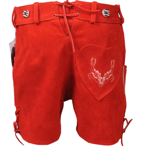 กางเกงหนังแท้สไตล์บาวาเรียนสำหรับผู้ชาย / กางเกงหนังกลับแท้สำหรับผู้ชาย - Product Image 2