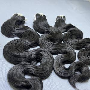 Couleur naturelle 100% faisceaux brésiliens bruts de vague de corps 8 - 40 pouces prix de gros de tissage non traité - Product Image 1