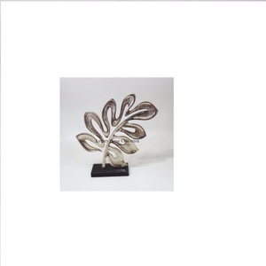 New <b>Leaf</b> Shape Handmade Sculpture for Office and Home Decoration Silver Color Aluminium Casted Attractive Look Objects Supplies - Product Image 2