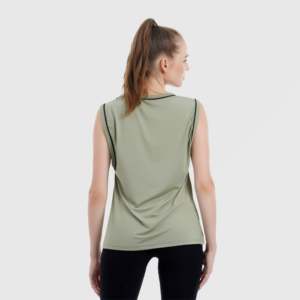 เสื้อกล้ามผ้าถักเนื้อละเอียดสีเขียวมะกอกเข้ม ระบายอากาศได้ดี - Product Image 2