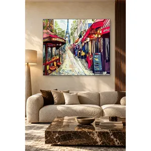 Impression sur toile de la rue colorée Fida, allée menant à la Tour Eiffel - Product Image 1