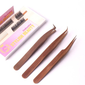 Pince à épiler japonaise en acier inoxydable pour extension de cils Marque privée en vrac Pince à épiler multifonctionnelle méga volume Pointe pointue - Product Image 6