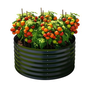 Jardinière de lit de jardin surélevée durable en acier galvanisé de taille personnalisée avec revêtement en poudre bleu de haute qualité pour la décoration intérieure des légumes cultivés - Product Image 5