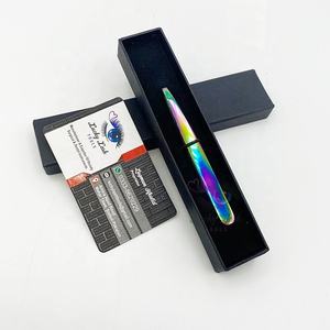 ERT-Rainbow-Pince à sourcils en acier inoxydable avec logo personnalisé, outil de beauté à pointe carrée, volume russe, extension de cils, LUCKY LASH - Product Image 2