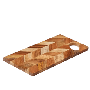 Tablas de cortar de madera de forma ovalada modernas con bordes redondeados lisos de granos ligeros y agujero para colgar - Product Image 4