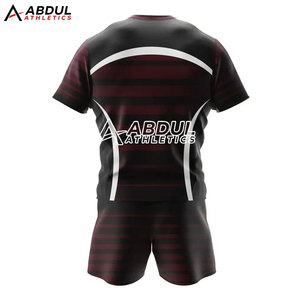 Ensemble uniforme de rugby respirant pour hommes, maillot à manches courtes et short assorti, tissu léger et confortable pour l'entraînement - Product Image 3