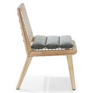 Teaka en teck massif de haute qualité avec rotin synthétique et coussin pour l'intérieur ou l'extérieur - Product Image 4