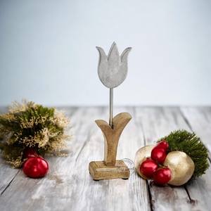 Élégant décor de table en bois Bunny Duo parfait pour le printemps de Pâques Centre de table Style rustique à la maison et affichage saisonnier - Product Image 3