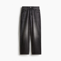 Jean en denim coupe droite mi-longue pour homme, confortable, écologique, coupe-vent, style streetwear décontracté, toutes saisons, imprimé numérique, foncé moyen