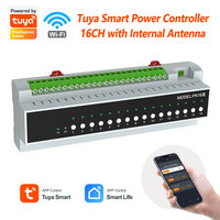 Module de contrôle de pièce intelligent Tuya WiFi 16 canaux, module de commutation sur rail DIN, contact sec RS485, relais 50A, RCU hôtelier PST-PN16-EA