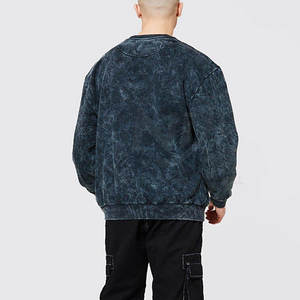 2025 Venta directa de fábrica Hombres Lavado ácido Sudadera Logotipo personalizado Lavado ácido sólido Sudadera para hombres - Product Image 3