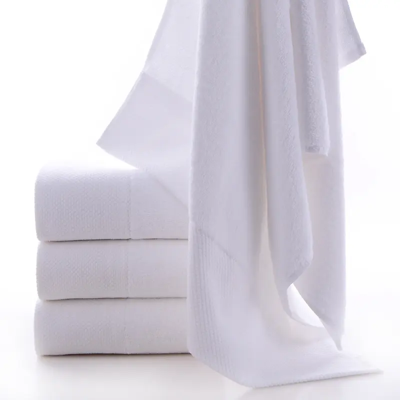 Grosir benang RTS 16s 500g/GMS handuk katun handuk mandi hotel putih 100% katun mewah diskon besar handuk katun putih