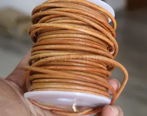 Cordas redondas de couro 2mm 100 metros, colar, pulseira que faz corda trançada, artesanato, acessório diy.
