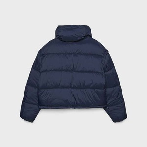 Women's Winter Knitted Cow Skin Leather Puffer Jacket with Front Logo <b>Waterproof</b> Reversible Quilted <b>Zipper</b> Closure Plus Size - Product Image 6