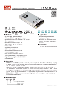 LRS-350-24 - Alimentation électrique SMPS en métal Mean Well 24V 14.6A 350.4W pour systèmes et équipements de contrôle d'automatisation et d'éclairage - Product Image 6