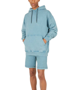 Conjuntos cortos vintage de algodón de alta calidad con logotipo personalizado para hombre, chándal lavado ácido con estampado de diamantes de imitación, ropa de calle de invierno - Product Image 1