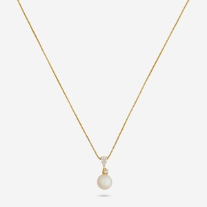 Collier pendentif goutte d'eau en zircon plaqué rhodium - Option cadeau tendance - Product Image 1