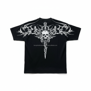 High Quality Eco-Friendly Heavyweight Boxy Oversized Streetwear T-<b>Shirt</b> Custom Screen Print Heavy Cotton Cropped Graphic Men - Product Image 1