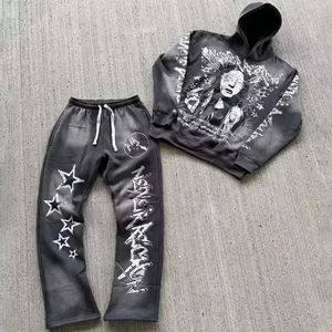 Venta caliente señoras ácido lavado chándal 100% algodón transpirable y elegante para tallas grandes para la temporada de invierno - Product Image 3