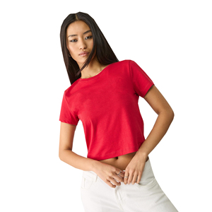 Camiseta corta de algodón con logotipo personalizado para mujer, camiseta informal de manga corta a la moda de verano, ropa de calle elegante para mujer, diseño al por mayor - Product Image 3